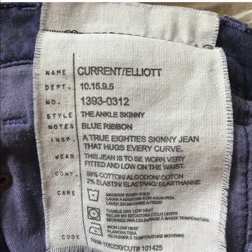 Current Elliot Boa Ankle Skinny Blue Ribbon - Picture 6 of 6